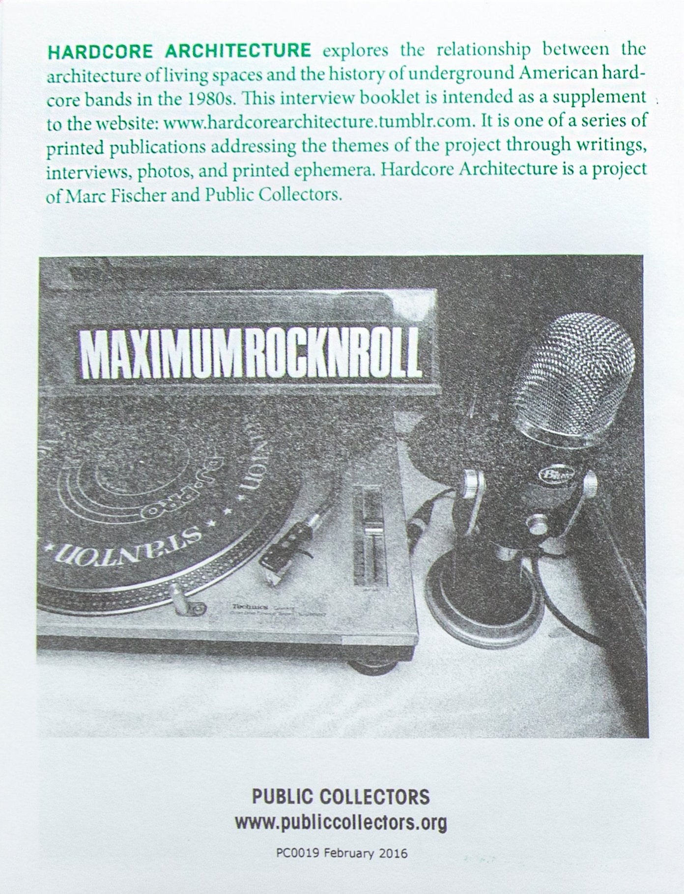 Hardcore Architecture / Grace Ambrose, MAXIMUMROCKNROLL
