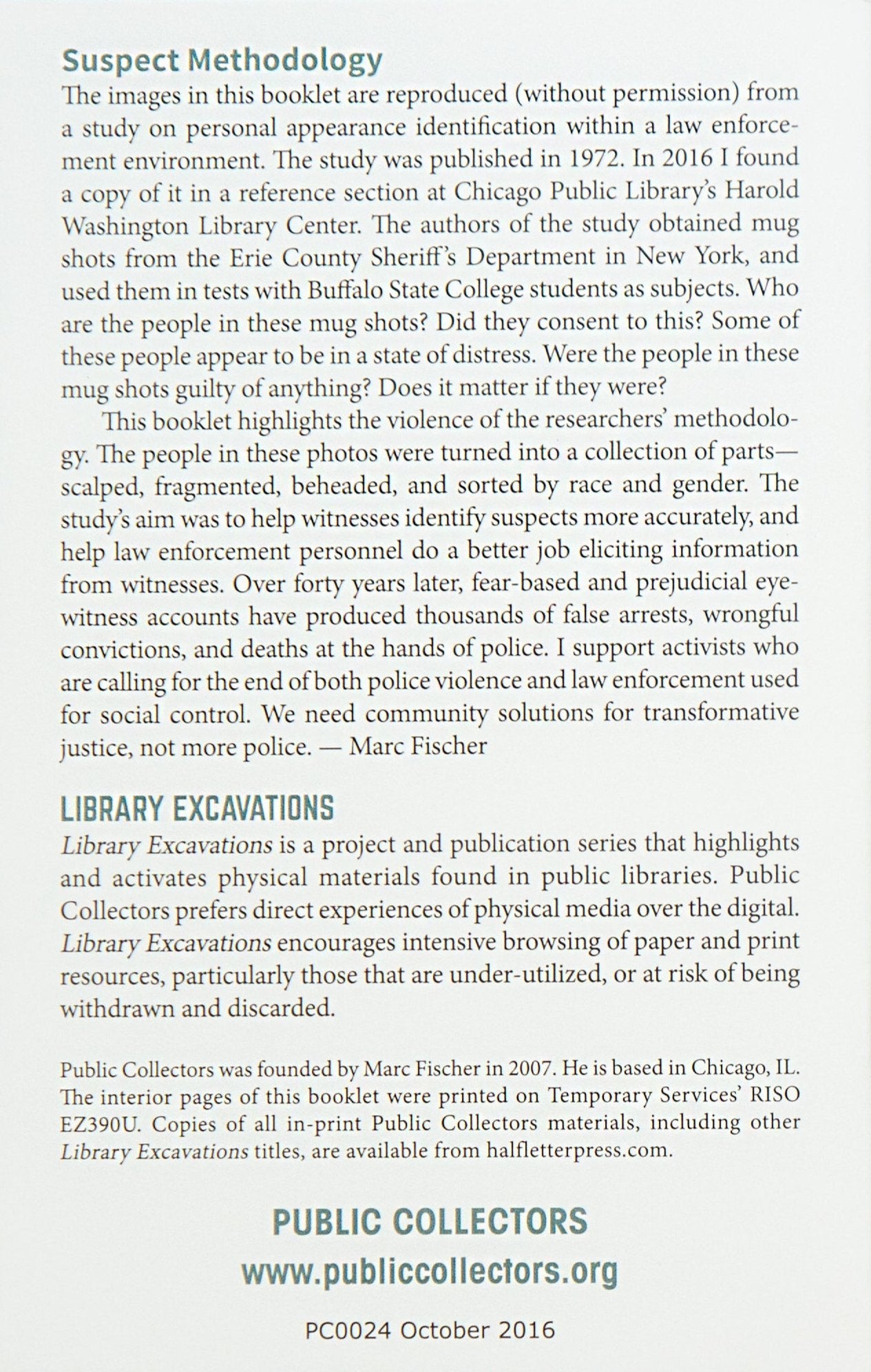 Library Excavations #4: Suspect Methodology