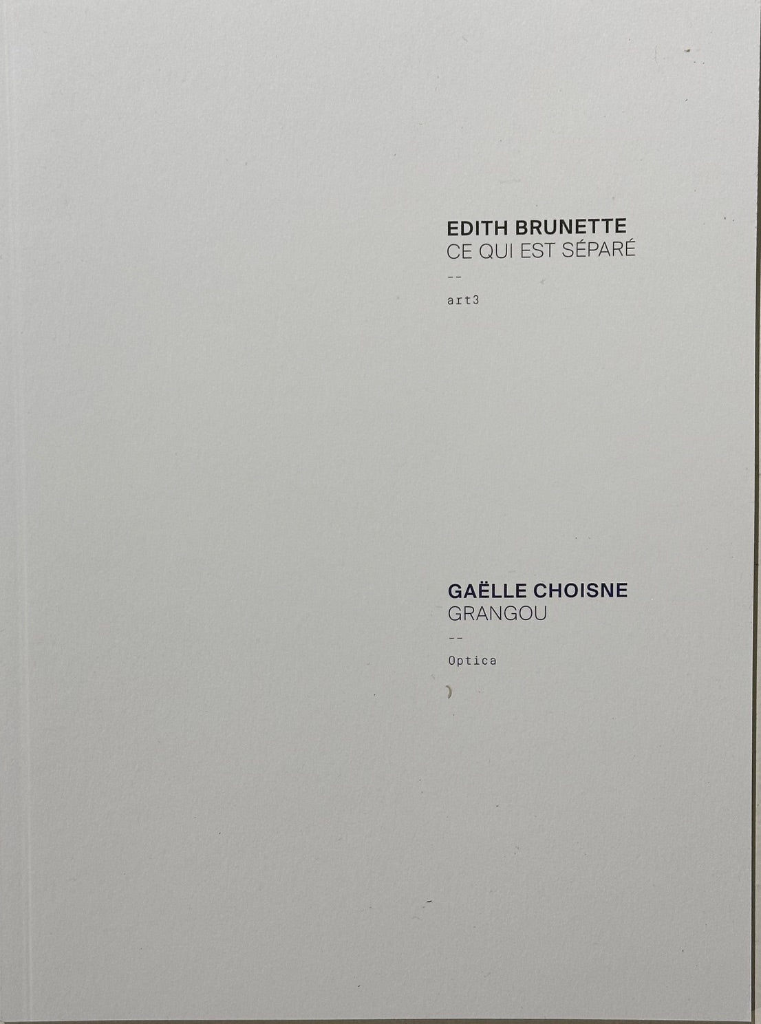 Edith Brunette: Ce Qui Est Separe / Gaëlle Choisne: Grangou