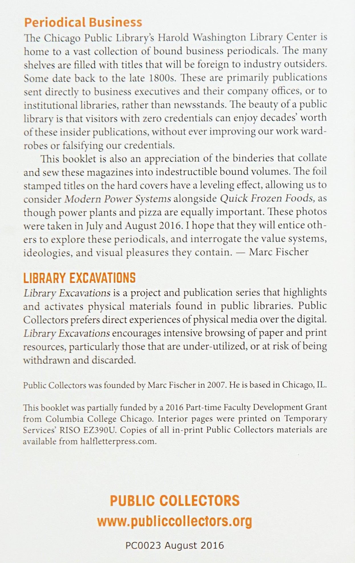 Library Excavations #3: Periodical Business